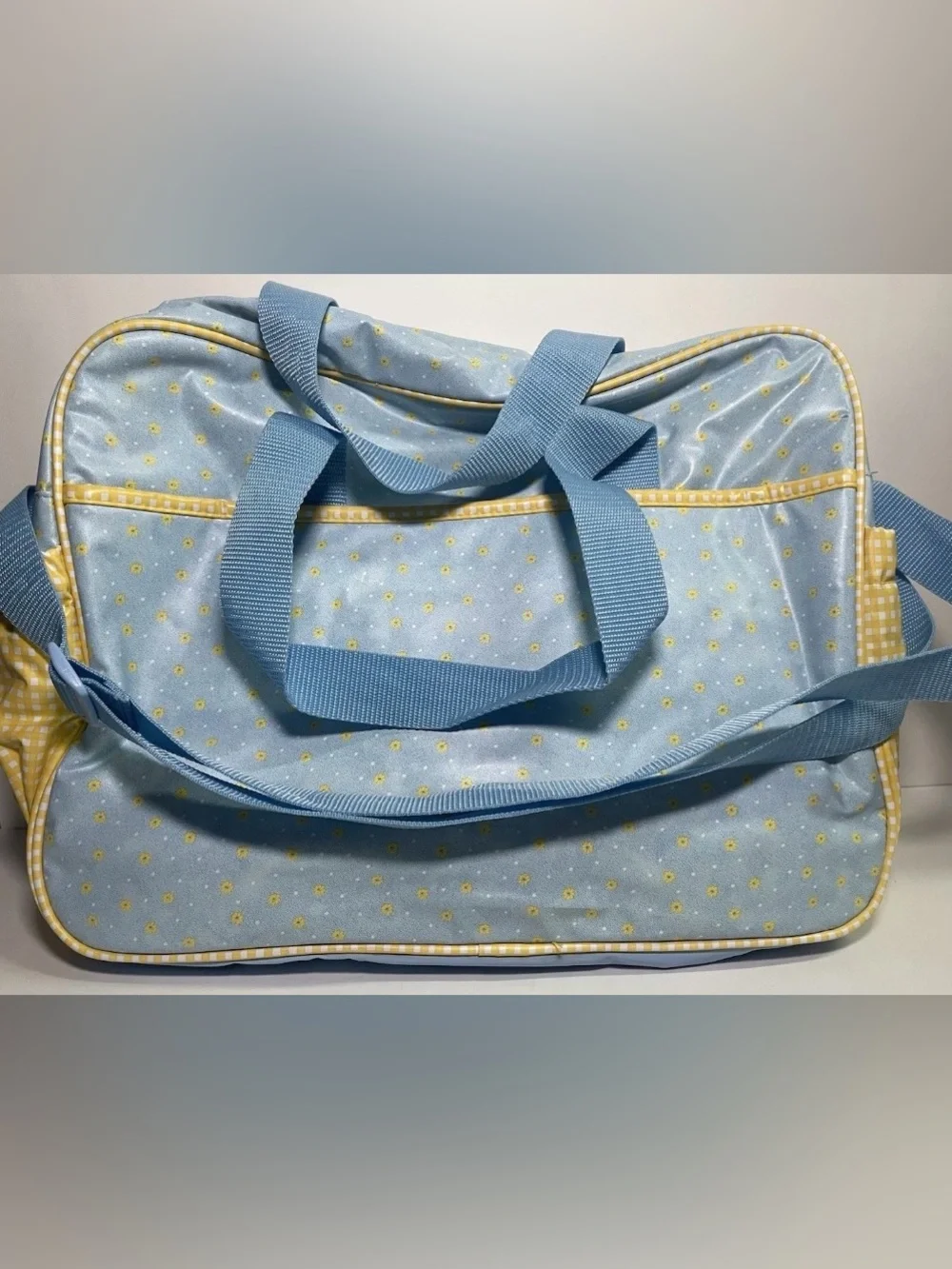 Little Suzy's Zoo Blue and Yellow Diaper Bag
